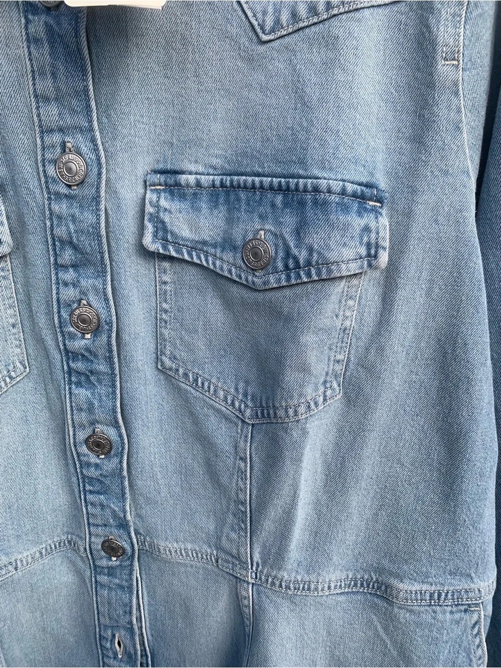 NWT women’s Levi's Light Blue Western Denim Button-Up long sleeve Dress - Picture 8 of 15
